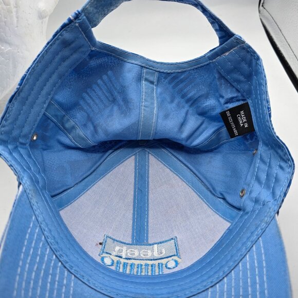 Jeep Logo Mens Blue Hat Casual Baseball Cap Adjustable Outdoors Lightweight - Picture 7 of 9